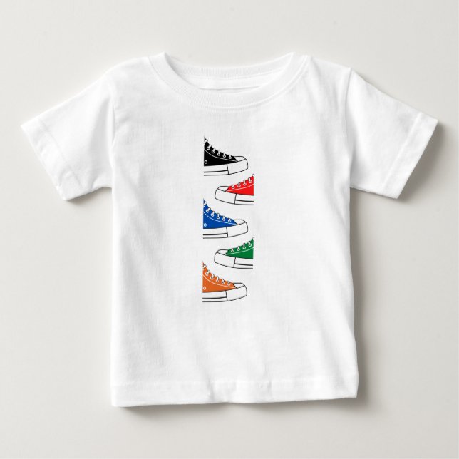 Avslappnad Colorful Sneakers Baby T-Shirt (Framsida)