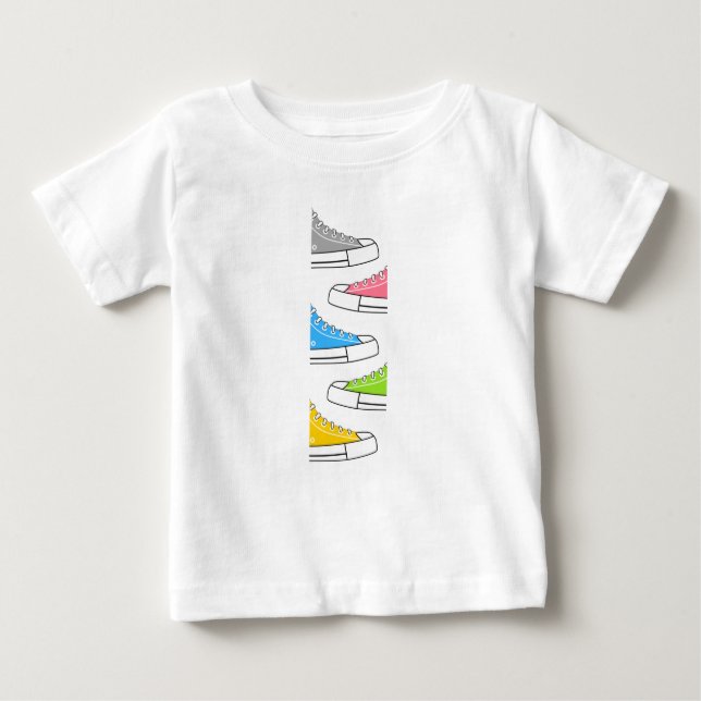 Avslappnad Colorful Sneakers Baby T-Shirt (Framsida)