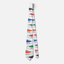 Avslappnad Colorful Sneakers Unisex Neck Tie