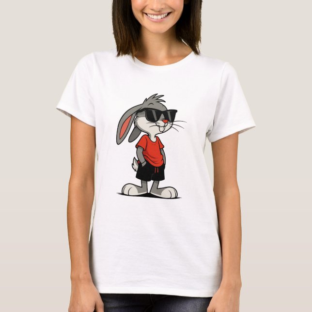 Avslappnad Coola Bunny i Red T-Shirt (Framsida)