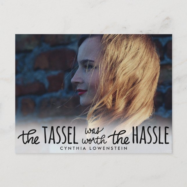 Avslappnad Cute Script Student Black Typography Ph Inbjudan Vykort (Framsida)