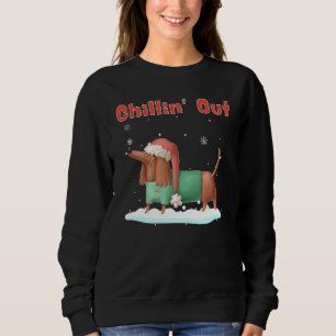 Avslappnad Dachshund Wiener Hund Vinter Säsongsbet T Shirt