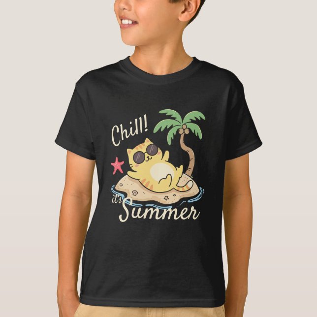 Avslappnad Det Är Sommar Retro Stranddesign T Shirt (Framsida)