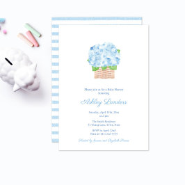 Avslappnad Elegance Blue Hydrangea Boy Shower Inbjudningar