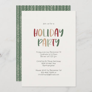 Avslappnad Färg Julfest Inbjudningar