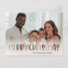 Avslappnad Färgat julfotfoto för Fullt Helg Vykort