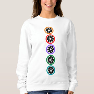 Avslappnad Färgfläckig svart frukt, kvinnotröja T Shirt