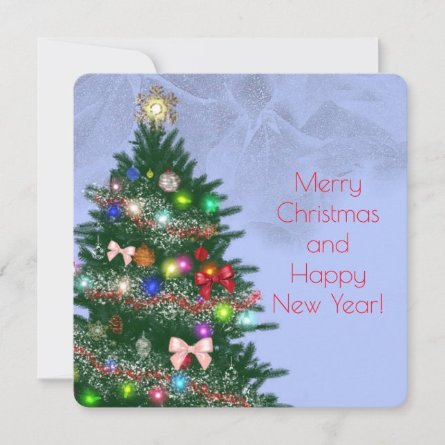 Avslappnad färgstark dekorerad Julgran (Framsida)