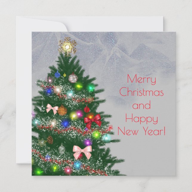 Avslappnad färgstark dekorerad Julgran (Framsida)