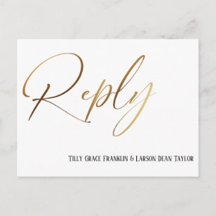 Avslappnad Faux Guld Handwrite OSA Sång begäran Vykort