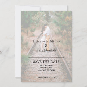 Avslappnad Faux Vellum Förlovning Photo Save Date Spara Datumet