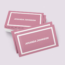 Avslappnad för feminin ren Rosa-typografi Visitkort