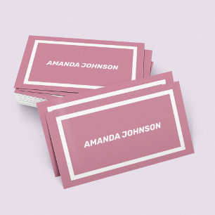 Avslappnad för feminin ren Rosa-typografi Visitkort
