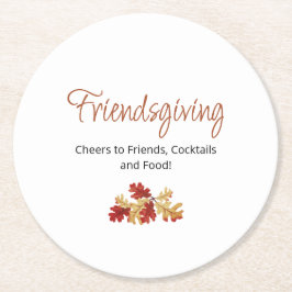 Avslappnad Friendsgiving Fall Foliage Thanksgiving Underlägg Papper Rund