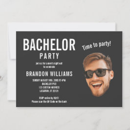 Avslappnad Funny Anpassningsbar Photo Bachelor Par Inbjudningar