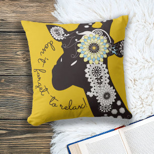 Avslappnad Gul Funky Rolig Giraff Kudde