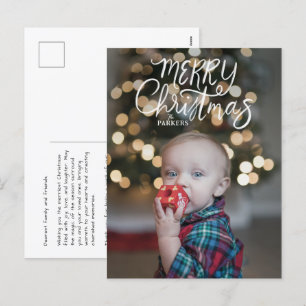 Avslappnad Hand Lettered God jul vykort