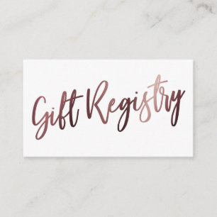 Avslappnad Hand Ro Guld Typography Gift Registry Tilläggskort