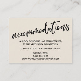 Avslappnad Handskrift, bostad i Cream Bröllop Tilläggskort