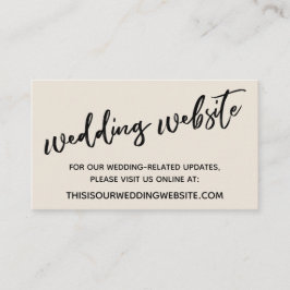 Avslappnad Handskrift Cream Bröllop webbplats Tilläggskort