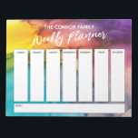 Avslappnad Handskrift - färgfull veckovis planerin Anteckningsblock<br><div class="desc">Den här fet veckotidsplaneraren har konfigurerats med mycket grundläggande inslag som alla kan redigeras... utom för huvudet. Uttrycket "veckomortering" återges i ett modernt handskriftsteckensnitt för avslappnad och har placerats överst på sidan som grafik. Använda mallen fält om du vill lägga till informationen som du vill. Bakgrunden täcktes av en biet...</div>
