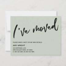 Avslappnad handskrift Jag har Flyttat Sage Notific