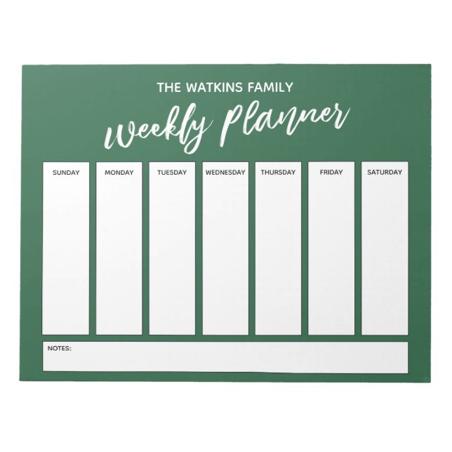 Avslappnad Handskrift Simple Weekly Planner, Löv Anteckningsblock (Framsida)