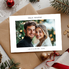 Avslappnad Handskrift Spansk jul Feliz Navidad Julkort