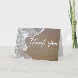Avslappnad Handskrift Tack Sand och Havsskum Kort