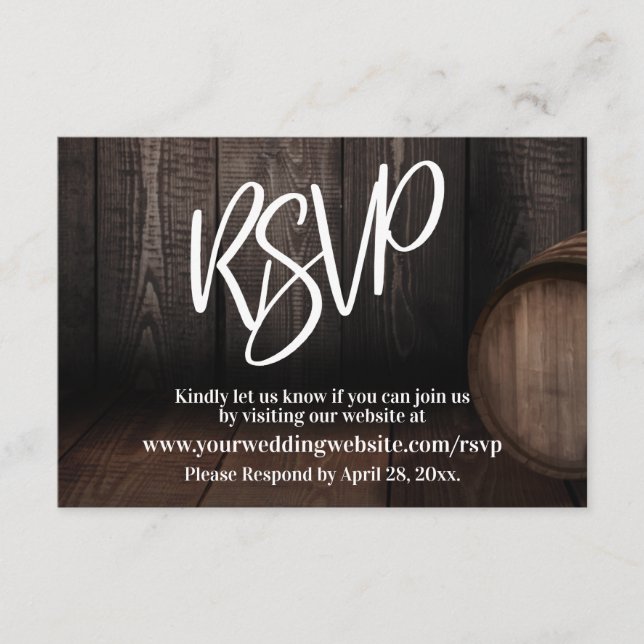 Avslappnad Handskrift Typography Wooden Barrel Tilläggskort (Framsida)