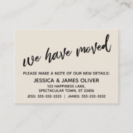 Avslappnad handskriftskort för enkel Vi har flytta Visitkort