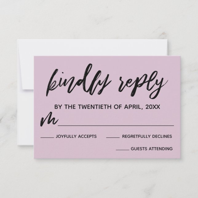 Avslappnad handskriftsljus för Mauve-Bröllop OSA (Framsida)