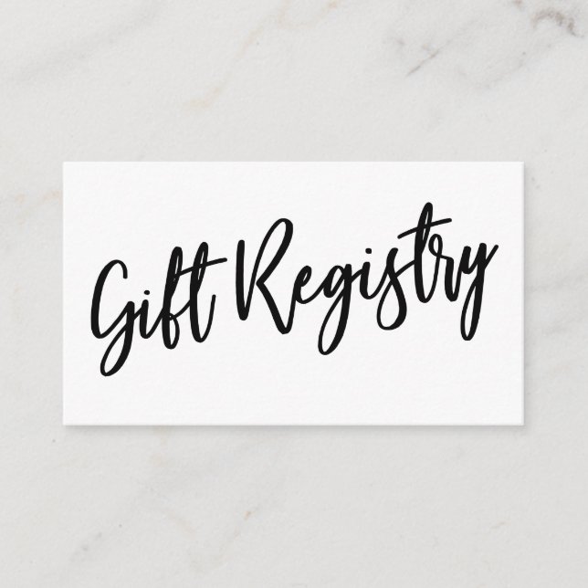 Avslappnad Handwrite Black and White Gift-register Tilläggskort (Framsida)