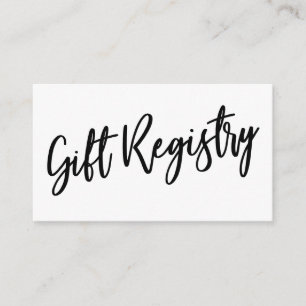 Avslappnad Handwrite Black and White Gift-register Tilläggskort