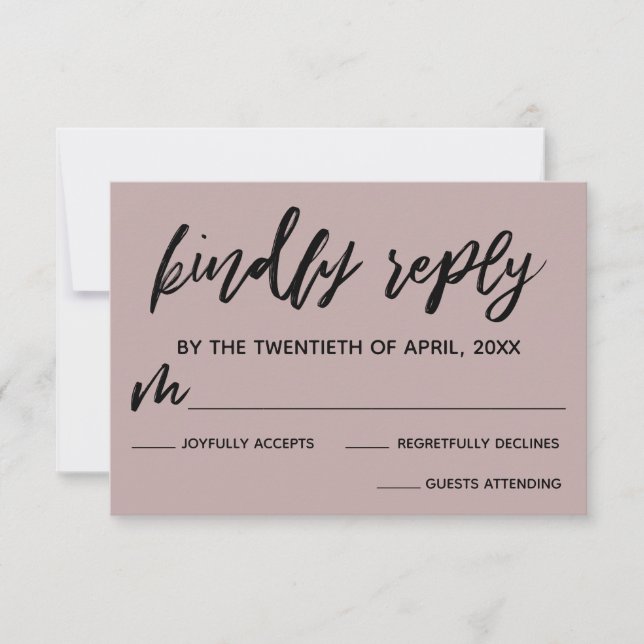 Avslappnad Handwrite Dusty Ro Rosa Bröllop OSA (Framsida)