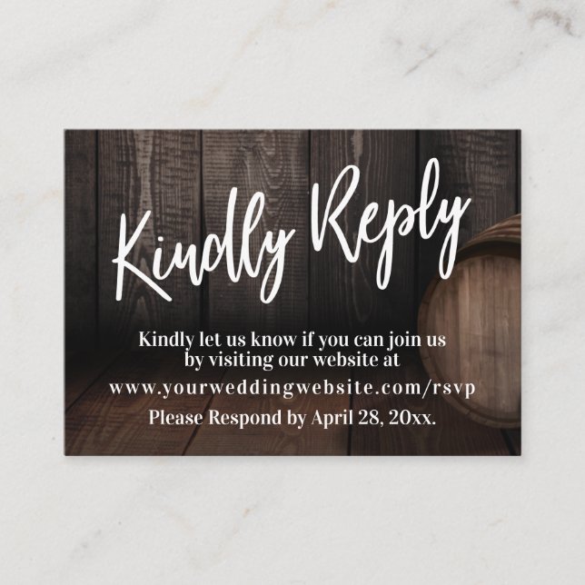 Avslappnad Handwrite Kinely Reply Wooden Barrel Tilläggskort (Framsida)