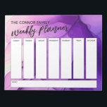 Avslappnad Handwrite Lila Abastract Weekly Planner Anteckningsblock<br><div class="desc">Den här fet veckovisa planeraren har skapats med mycket grundläggande inslag som alla kan redigeras... utom för huvudet. Frasen"veckovis planner" återges i ett modernt handskriftsteckensnitt för avslappnad och har placerats överst på sidan som en bild. Använda fälten för mallen om du vill lägga till dina uppgifter efter behov. Bakgrunden var...</div>