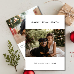Avslappnad Handwrite Lycklig Howlidays-Hund jul Julkort