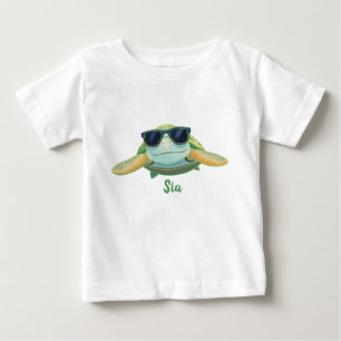Avslappnad havssköldpadda med solglasögon t shirt