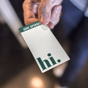 Avslappnad Hej Hi Forest Grönt Typography White Visitkort