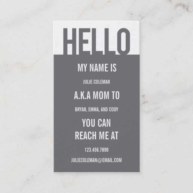 Avslappnad Hej Mamma Card/Telefonkort (Framsida)