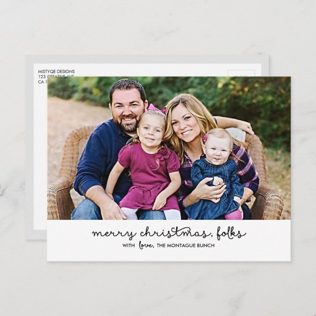 Avslappnad Helgdag-vykort för skript Helg Vykort (Fram/baksida)