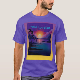 Avslappnad herrt-shirt med palmer vid strand vid s t shirt
