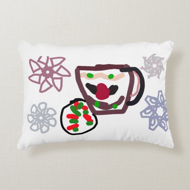Avslappnad julbakelse och kaffe   prydnadskudde (Framsidan)