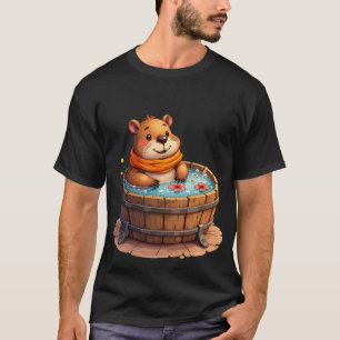 Avslappnad Kapybara Varmbadsavslappning Vattenfärg T Shirt