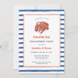 Avslappnad Kräftor Boil förlovningsfest-inbjudan Inbjudningar