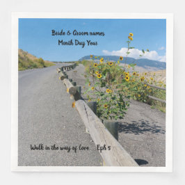 Avslappnad land väster, bergsblomma i bord pappersservett