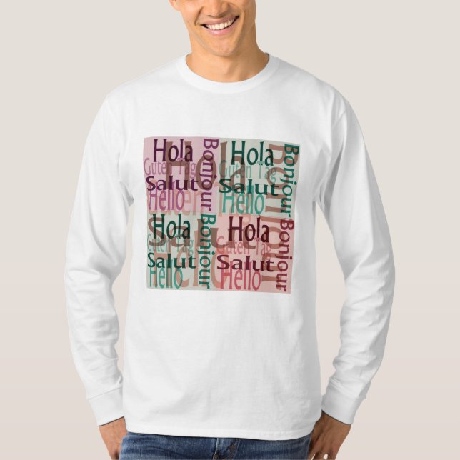 Avslappnad långärmad T-Shirt för manar (Framsida)