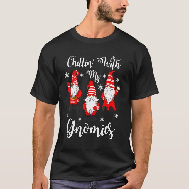 Avslappnad med mina Tomtar Glad jul Högtid C T Shirt (Framsida)