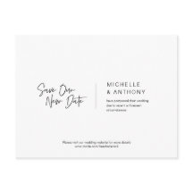 Avslappnad minimal, Spara vårt nya datum, uppskjut